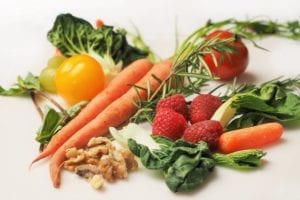 Fresh vegetables, fruits and nuts